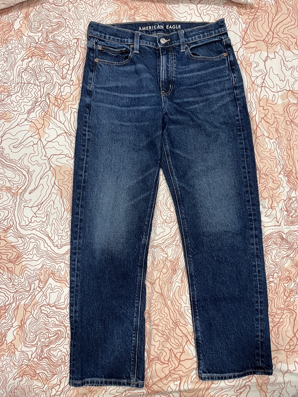 American Eagle Outfitters Women's Dark Indigo Straight-Leg Jeans